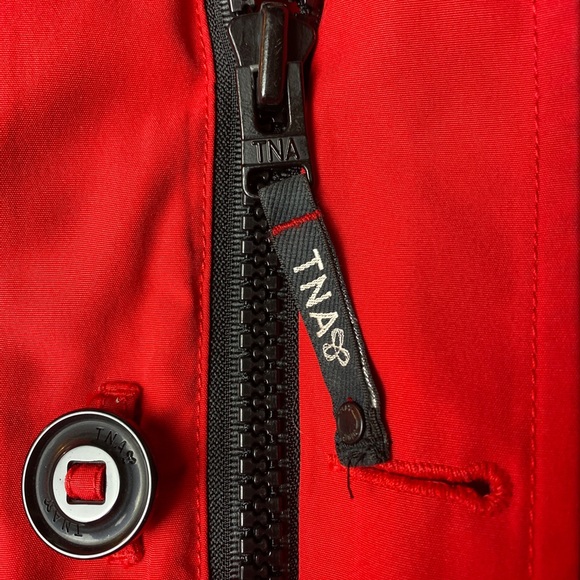 TNA Aritzia Ronne Red Duck Down Parka Coat Jacket - size S - Picture 7 of 14
